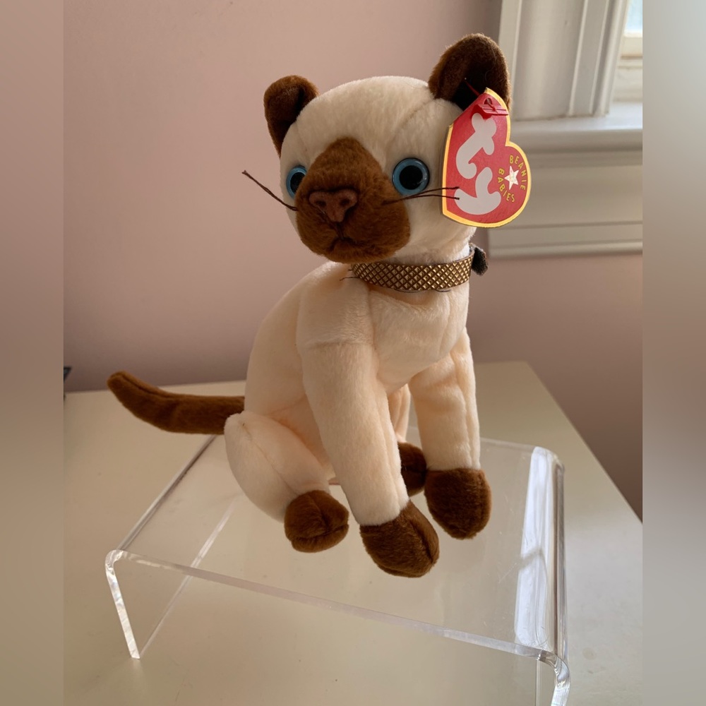 NWT Beanie Baby Ty Siam Cat 2000 Retired VTG Siamese Regal Collar Cream